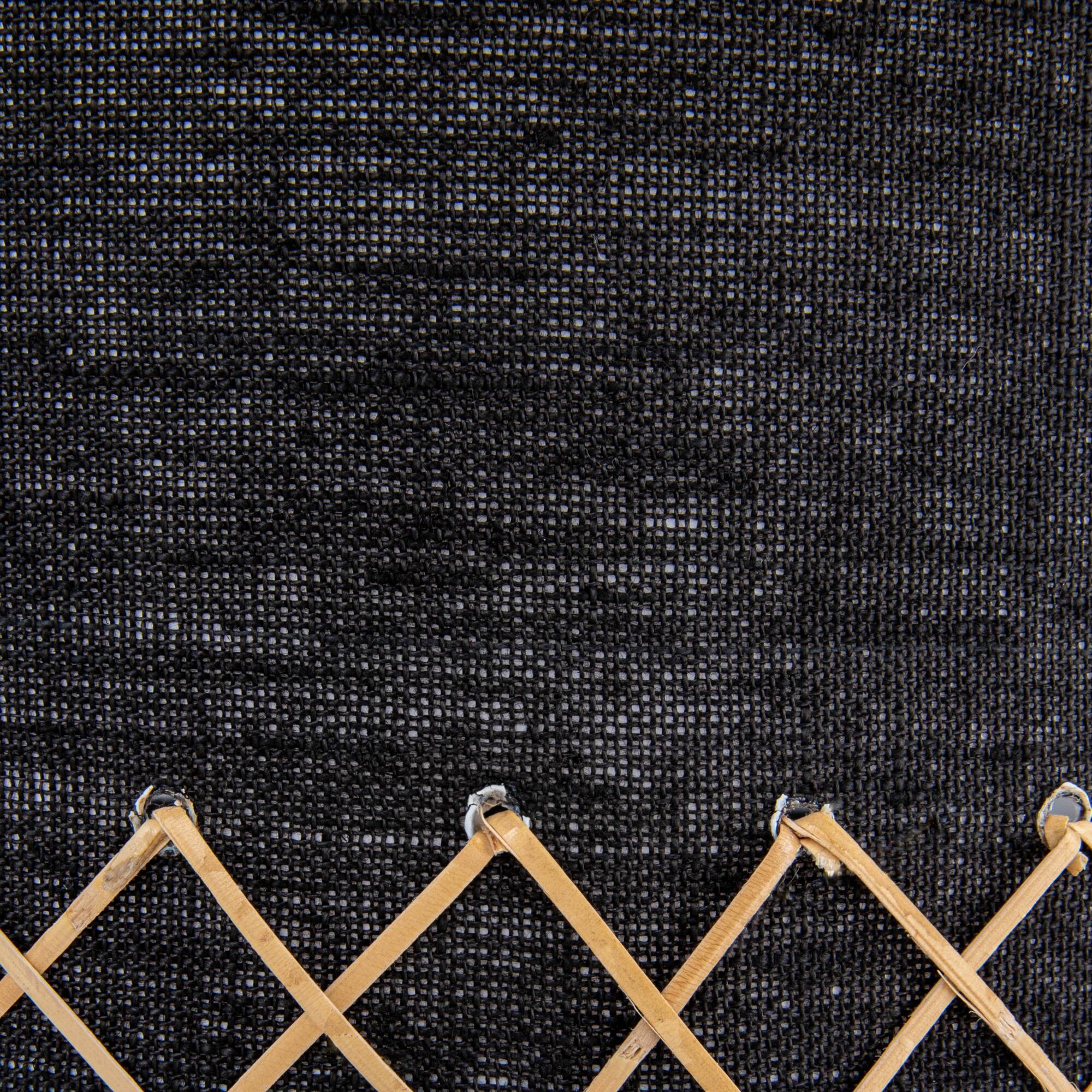 Hello Honey® 21.5" Natural and Black Boho Woven Cane Table Lamp with Linen Shade